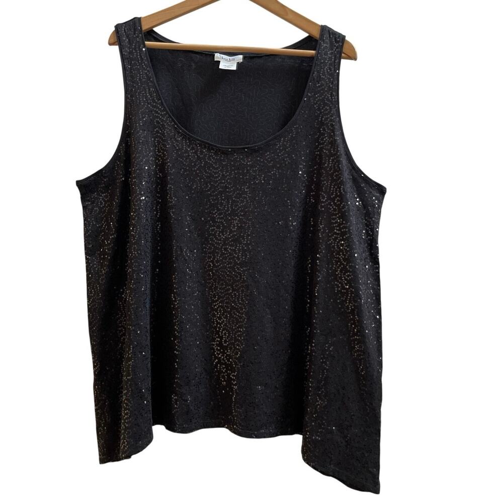 Kate Hill New All Over Sequin Lightweight Tank Top Plus Size 3X Evening Party